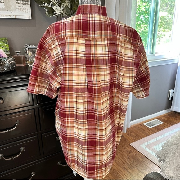 Orvis Vintage Cotton Plaid Short Sleeve Button Down Shirt Size L Normcore - Picture 5 of 13